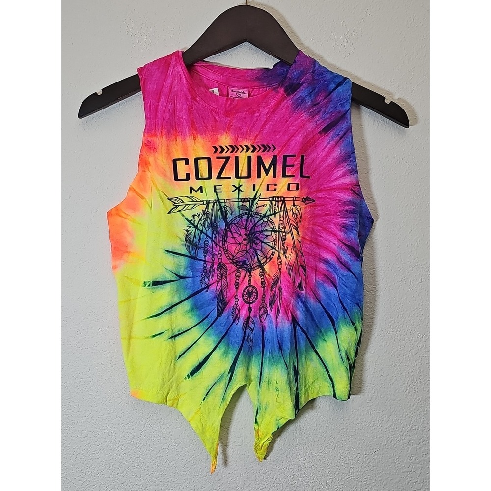 Dreamsicle Multi-Colored Tie-Dye Graphic T-Shirt Women's Size XS‎